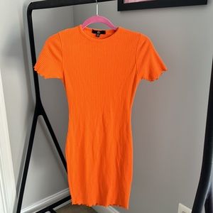 Misguided Orange Scallop Hem Dress Sz 2